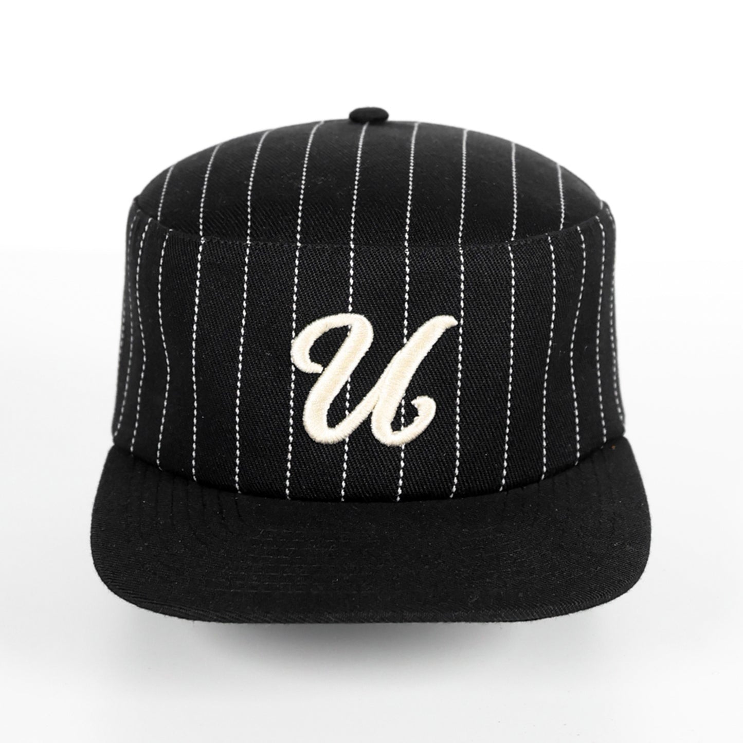 PILLBOX HAT - PINSTRIPES (BLACK)