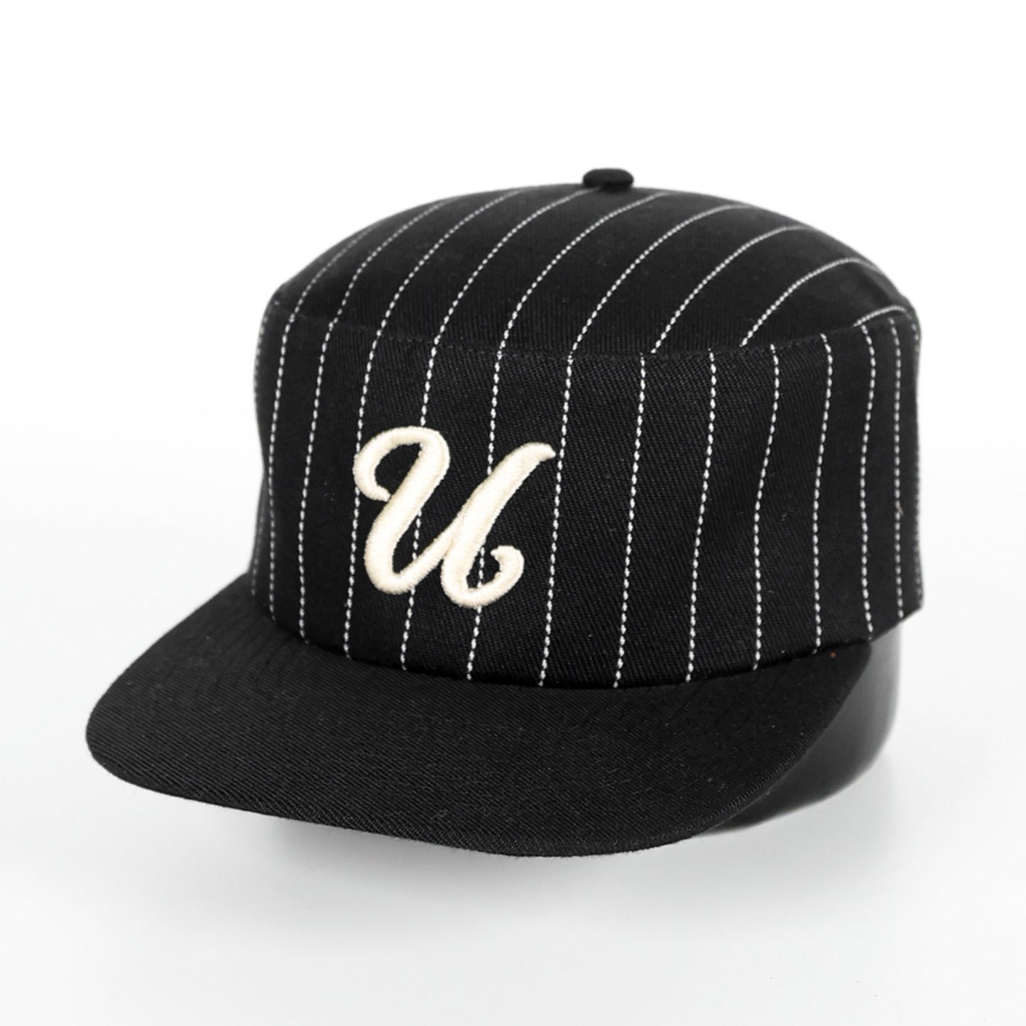 PILLBOX HAT - PINSTRIPES (BLACK)