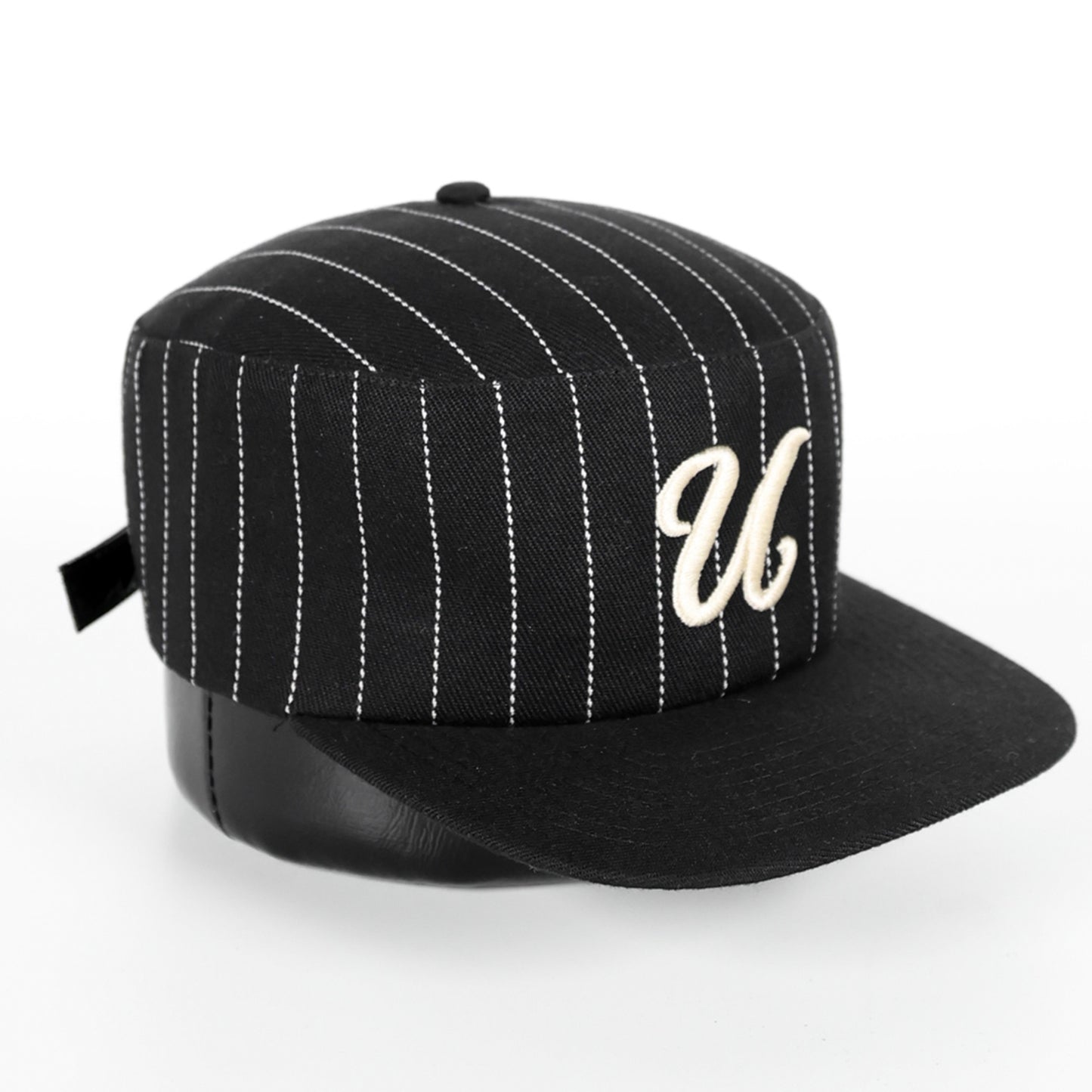 PILLBOX HAT - PINSTRIPES (BLACK)