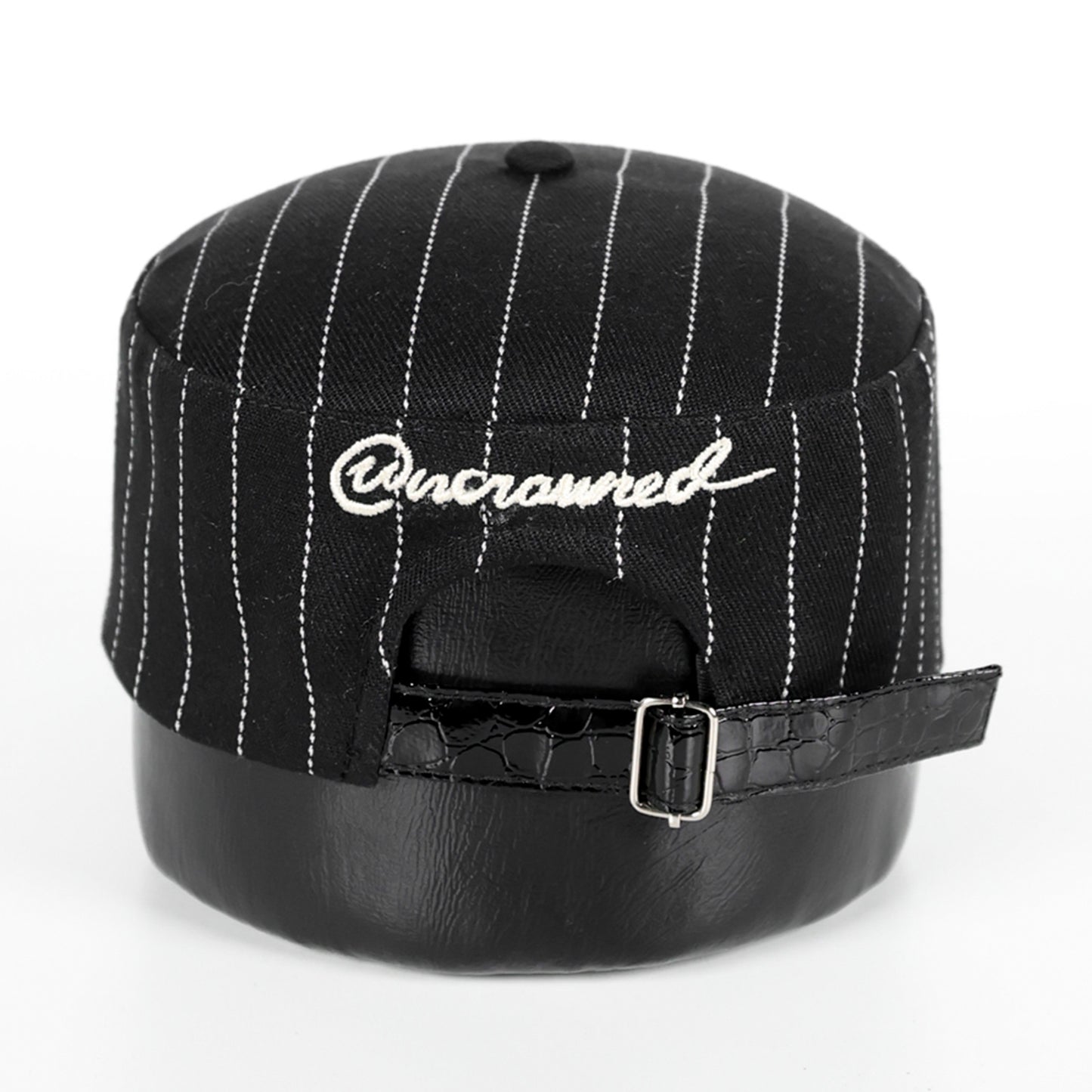 PILLBOX HAT - PINSTRIPES (BLACK)