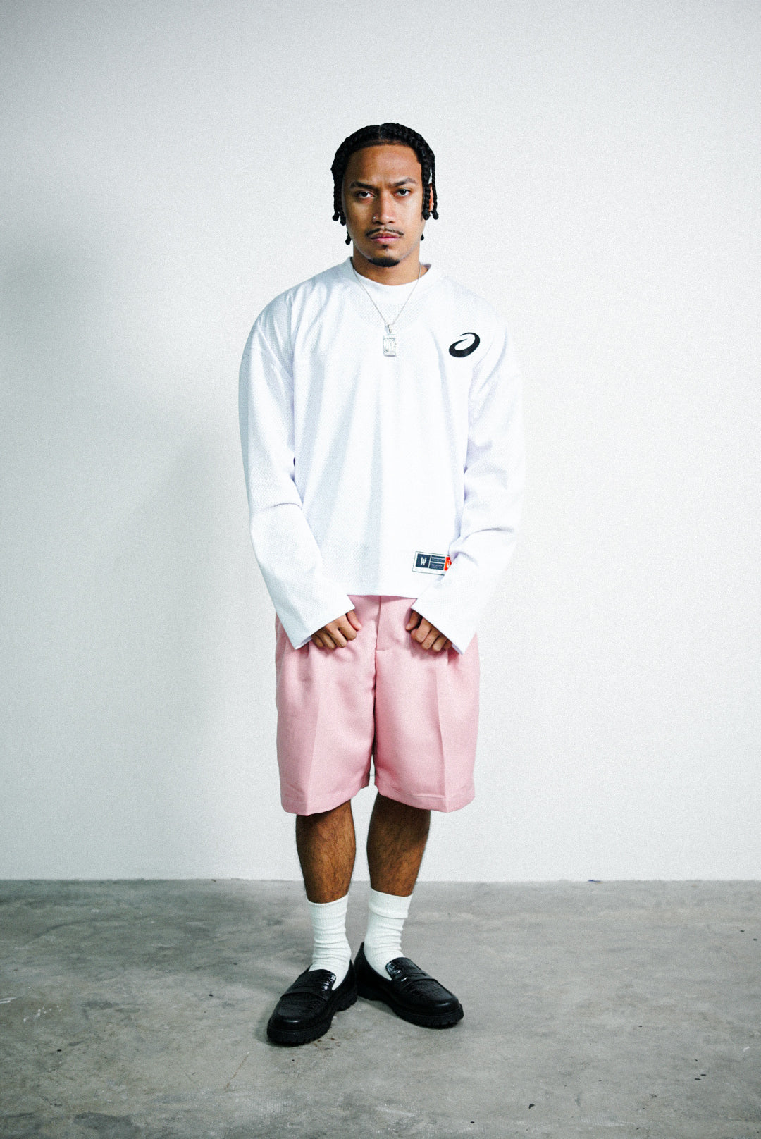 MESH L/S JERSEY T - SHIRT - WHITE