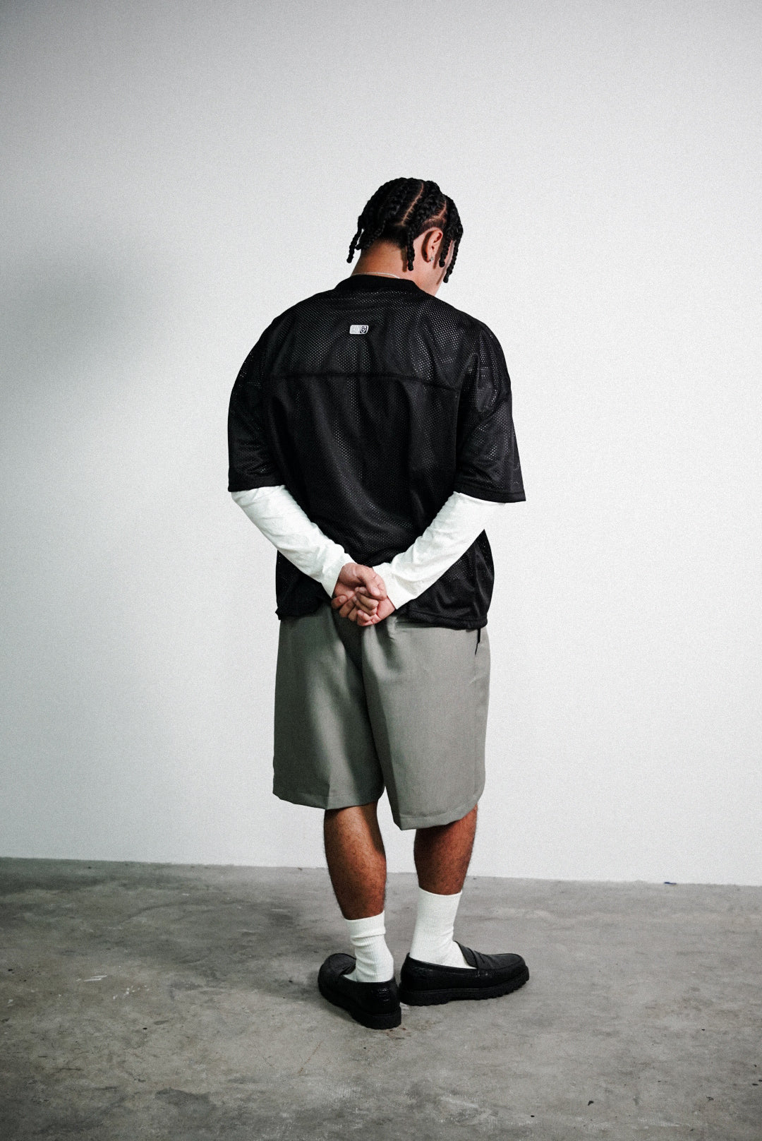 MESH SS JERSEY T - SHIRT - BLACK