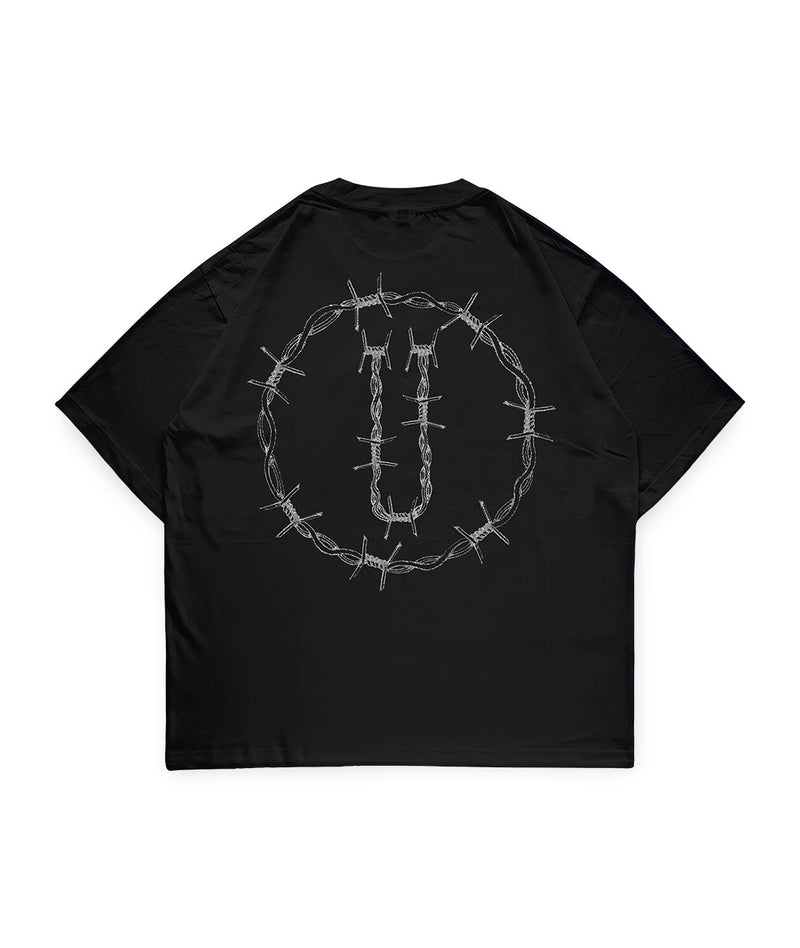 PREMIUM CREWNECK SHIRT™ - BARBED WIRE ARC - BLACK
