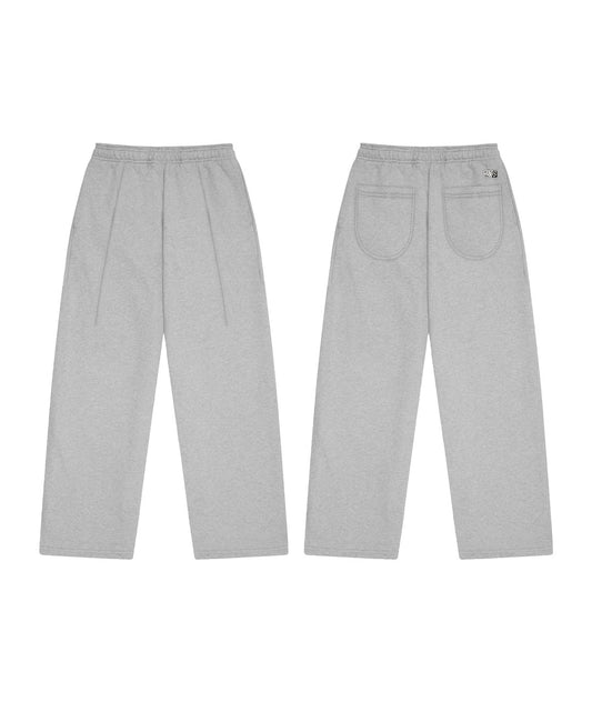 STRAIGHT LEG PLEATED SWEATS - GREY